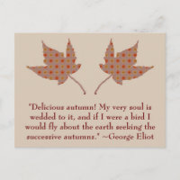 Carte postale du devis d'automne de George Eliot