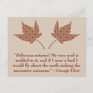 Carte postale du devis d'automne de George Eliot