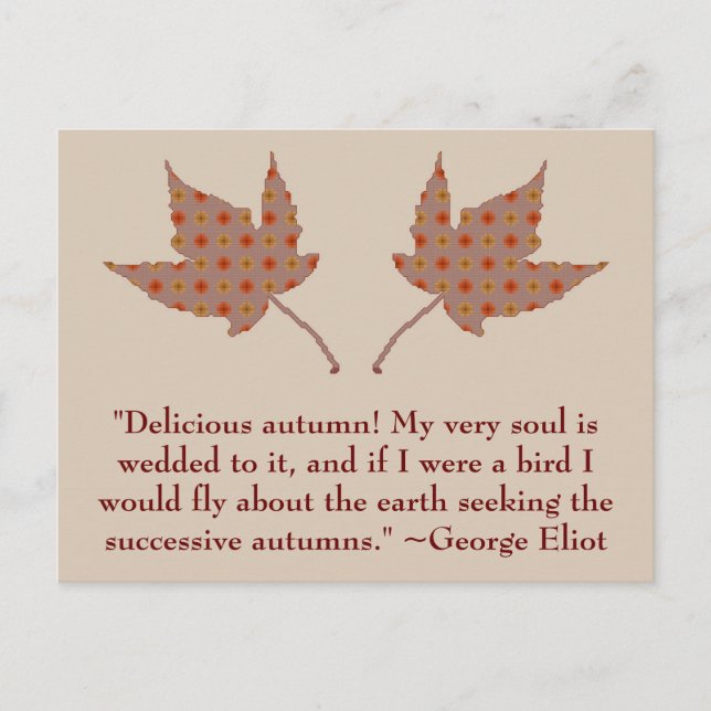 Carte postale du devis d'automne de George Eliot (Devant)