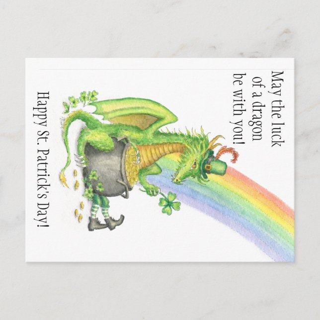 Carte postale du dragon de la Saint-Patrick (Devant)