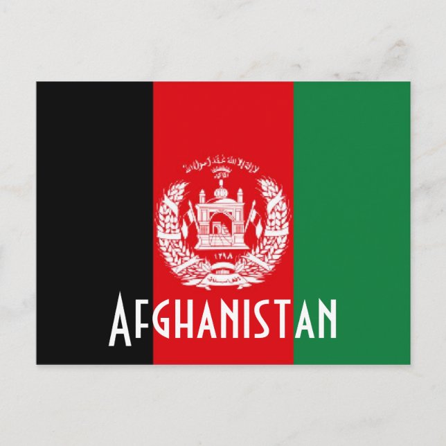 Carte postale du drapeau afghan (Devant)