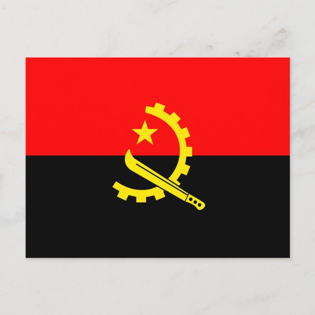 carte postale du drapeau angola (Devant)