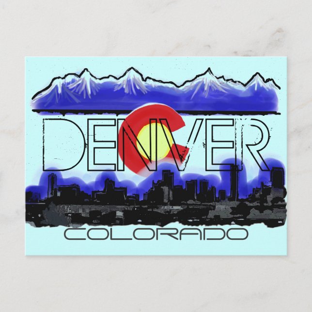 Carte postale du drapeau artistique de Denver Colo (Devant)