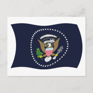 Carte postale du drapeau avec le sceau présidentie