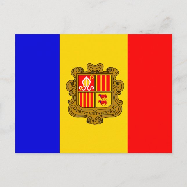 carte postale du drapeau d'andorre (Devant)