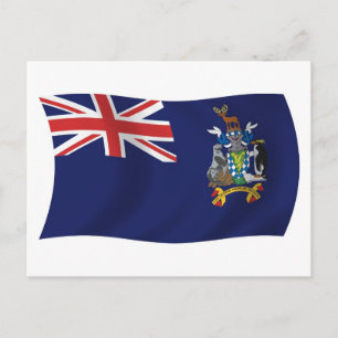 Carte postale du drapeau de Géorgie et de Sandwich