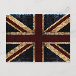 Carte postale du drapeau de grunge Uk