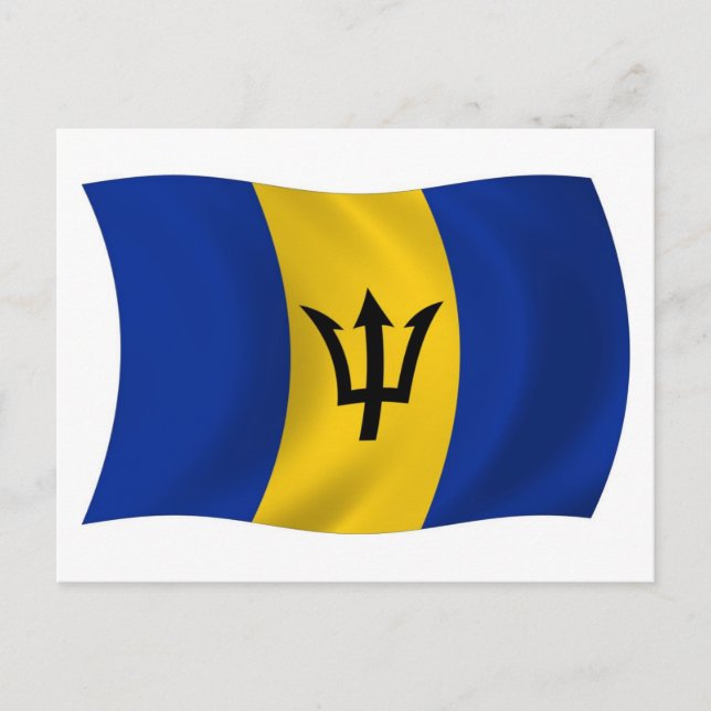 Carte postale du drapeau de la Barbade (Devant)