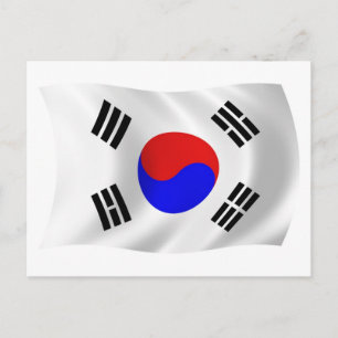 Carte postale du drapeau de la Corée du Sud
