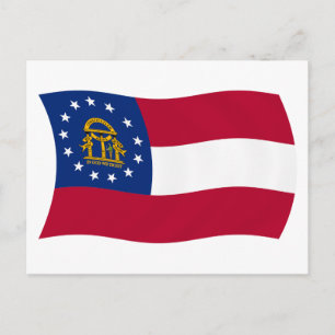 Carte postale du drapeau de la Géorgie