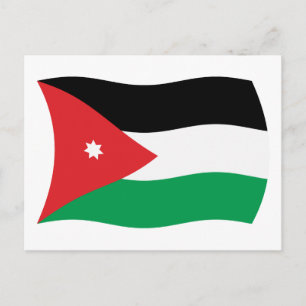 Carte postale du drapeau de la Jordanie