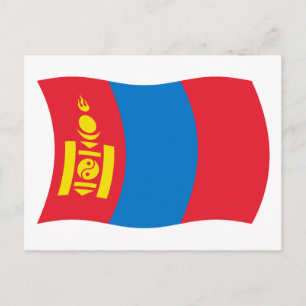 Carte postale du drapeau de la Mongolie