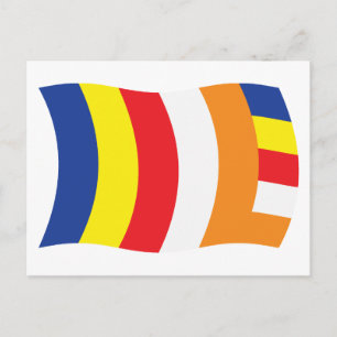 Carte postale du drapeau de la religion bouddhiste