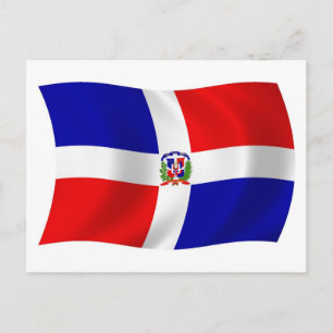 Carte postale du drapeau de la République dominica