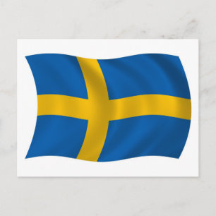 Carte postale du drapeau de la Suède