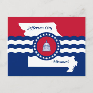 Carte postale du drapeau de la ville de Jefferson,