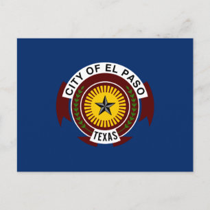 Carte postale du drapeau de la ville d'El Paso, Te