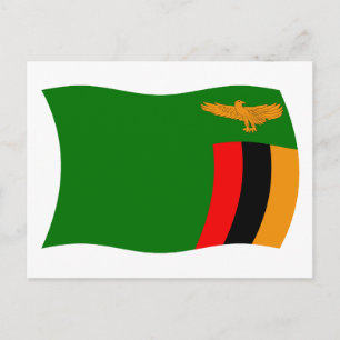 Carte postale du drapeau de la Zambie