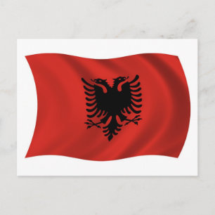 Carte postale du drapeau de l'Albanie