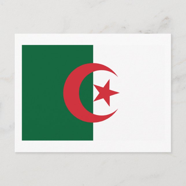 Carte postale du drapeau de l'Algérie (Devant)
