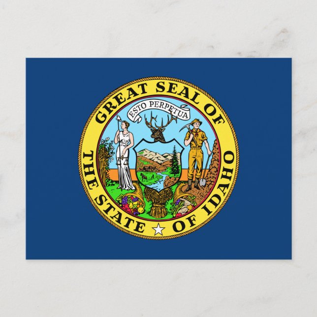 Carte postale du drapeau de l'État d'Idaho (Devant)
