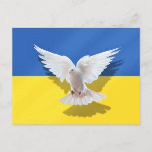Carte postale du drapeau de l'Ukraine Colombe de l