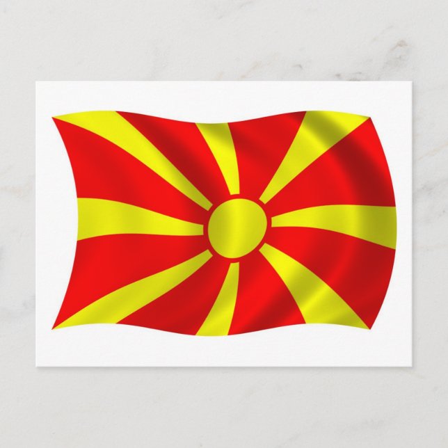 Carte postale du drapeau de Macédoine (Devant)