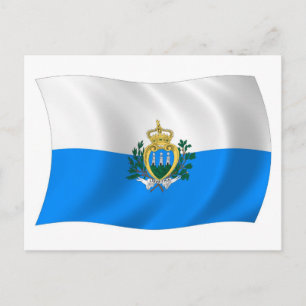 Carte postale du drapeau de Saint-Marin