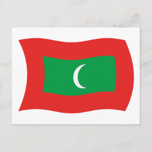 Carte postale du drapeau des Maldives