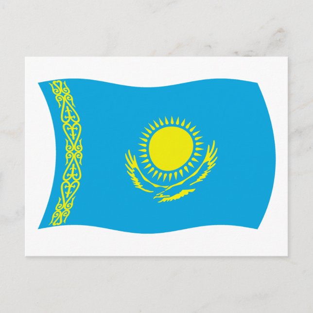 Carte postale du drapeau du Kazakhstan (Devant)
