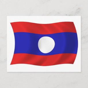 Carte postale du drapeau du Laos