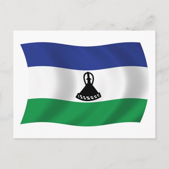 Carte postale du drapeau du Lesotho (Devant)