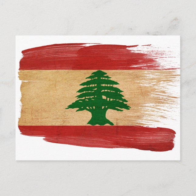 Carte postale du drapeau du Liban (Devant)