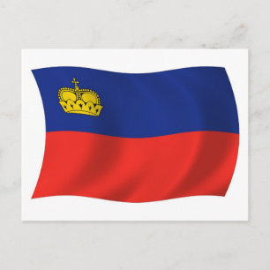 Carte postale du drapeau du Liechtenstein