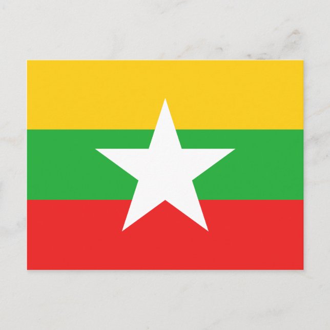 Carte postale du drapeau du Myanmar (Devant)