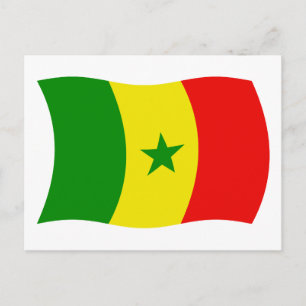 Carte postale du drapeau du Sénégal