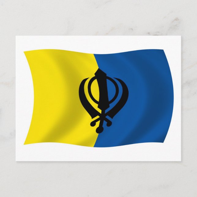 Carte postale du drapeau du sikhisme (Devant)