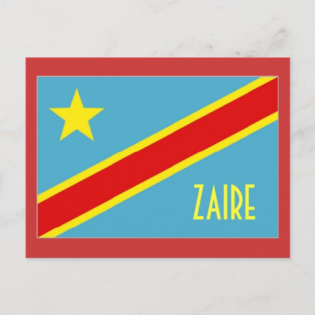 Carte postale du drapeau du Zaïre (Devant)