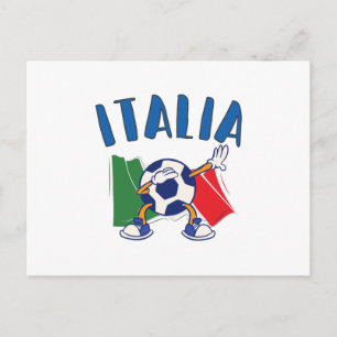 Carte postale du drapeau italien avec ballon de fo
