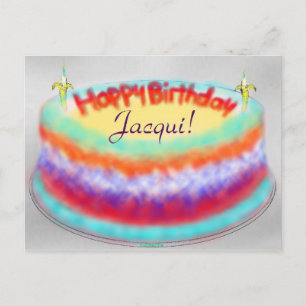 Carte postale du gâteau d'anniversaire de Jacqui