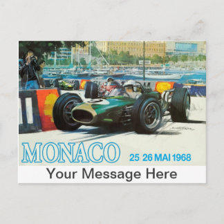 Carte postale du Grand Prix de Monaco 1968 avec me