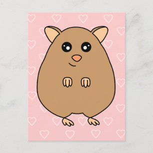 Carte postale du hamster de caricature mignonne