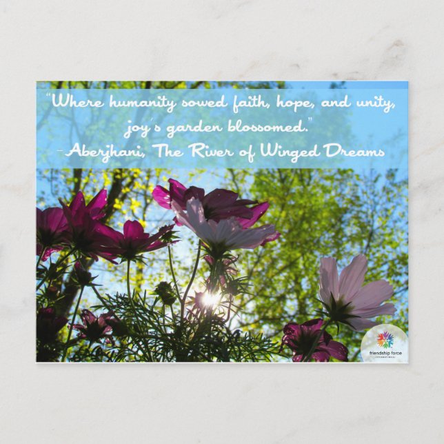 Carte postale du jardin de la Force de l'Amitié (Devant)