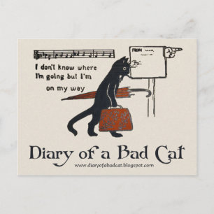 Carte postale du Journal d'un mauvais chat (Chat n