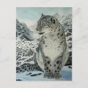 Carte postale du King Snow Leopard du Sommet