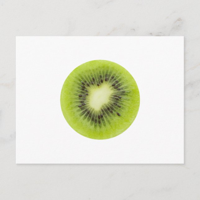 Carte Postale Du kiwi frais. Closeuse à tranche ronde isolée (Devant)