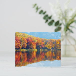 Carte postale du lac d'automne