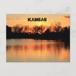 Carte postale du lac Sterling du Kansas Sunset Ref