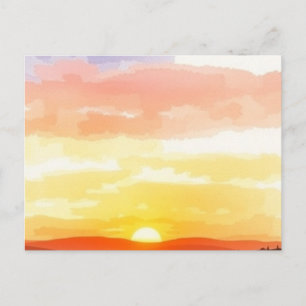 Carte postale du lever et du coucher de soleil dor