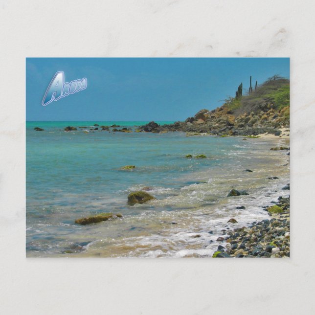 Carte postale du littoral d'Aruba (Devant)